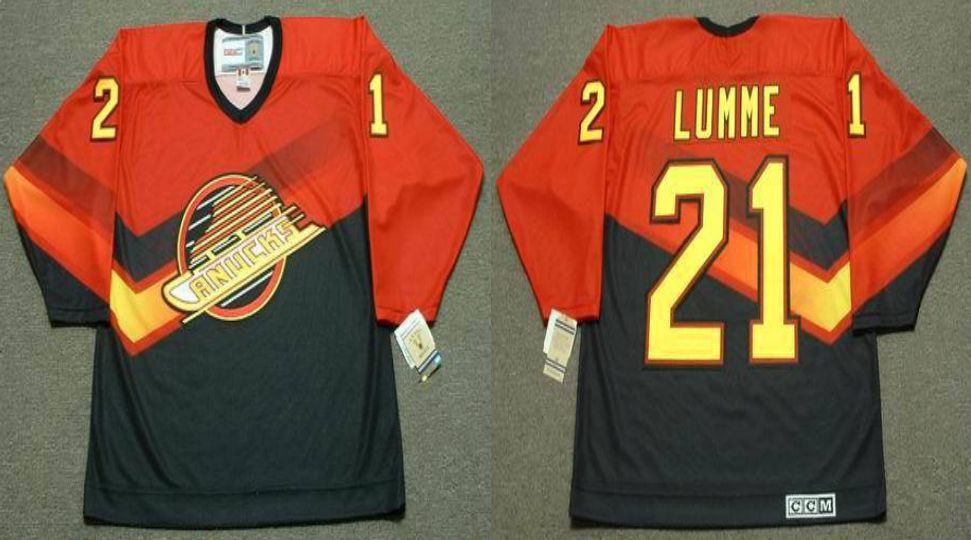 2019 Men Vancouver Canucks #21 Lumme Orange CCM NHL jerseys